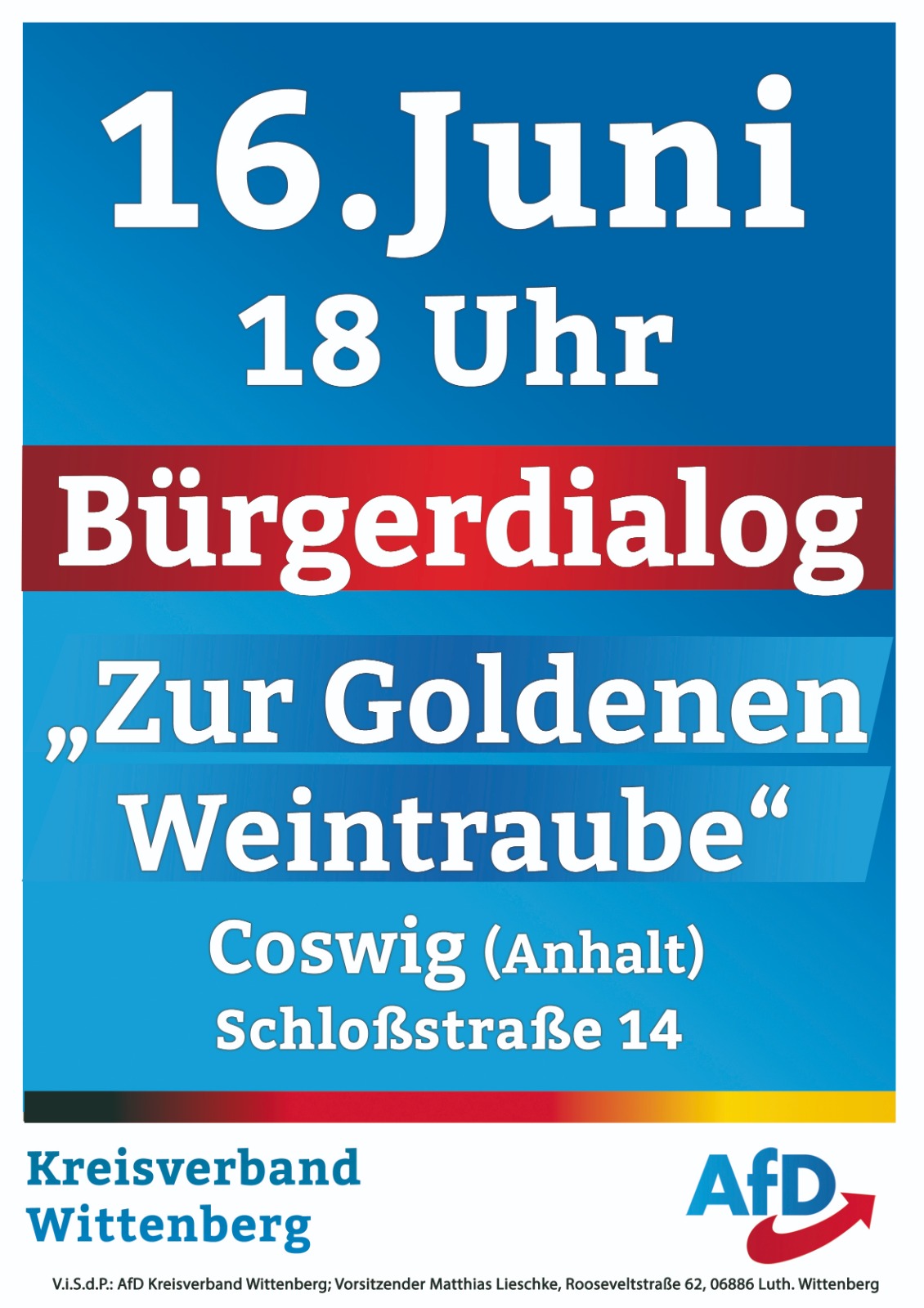 Bürgerdialog in Coswig/Anhalt @ "Zur Goldenen Weintraube"