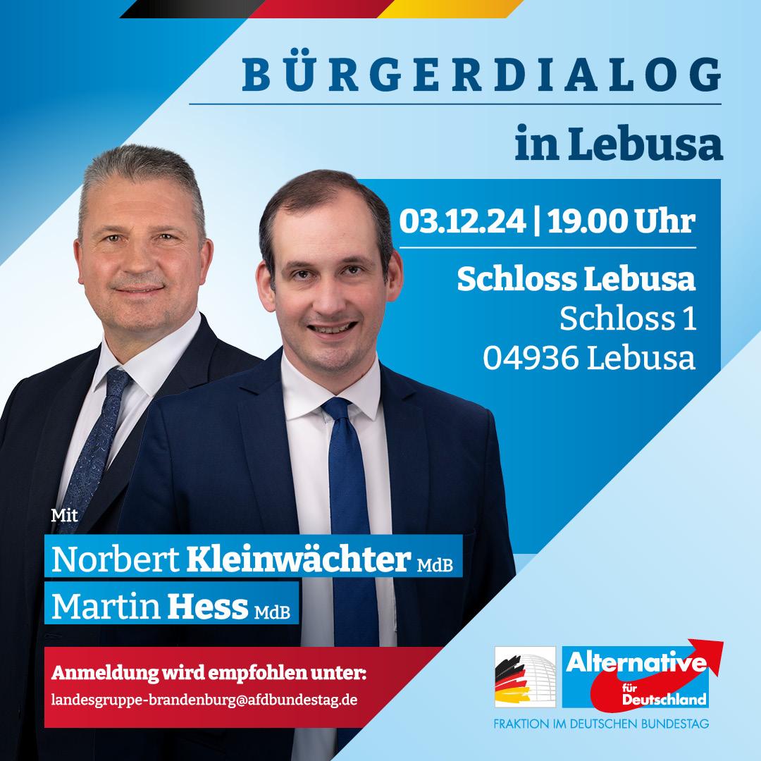 Bürgerdialog in Lebusa - Blick über die Landesgrenze @ Schloss Lebusa