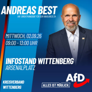 Infostand Wittenberg mit Andreas Best
