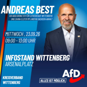 Infostand Wittenberg mit Andreas Best @ Arsenalplatt Wittenberg